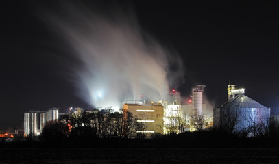 Refinery at night