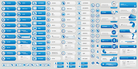 blue BIG BUTTONS SET