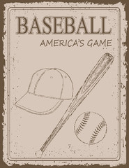 Wall Mural - Vintage baseball poster