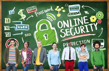 Poster - online security protection internet learning education concept