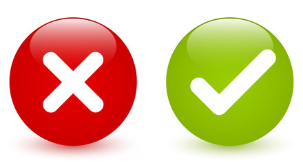 Poster - Cross, Check Mark – Glossy Icons 2