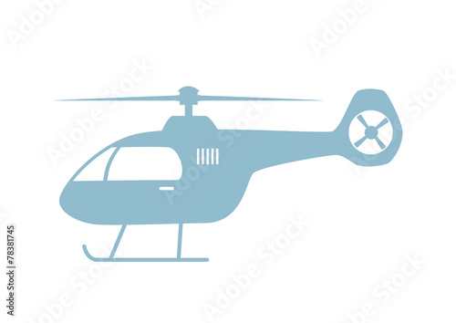 Cuadros en Lienzo Helicopter vector icon on white background