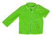 Green fleece jacket, isolated