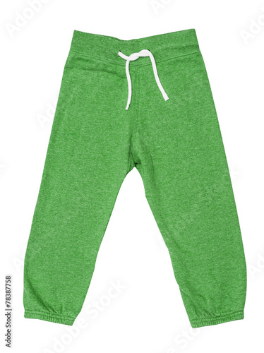 Fotografie, Obraz Green children's sports trousers with ties
