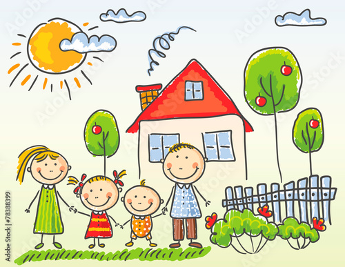 Family near their house