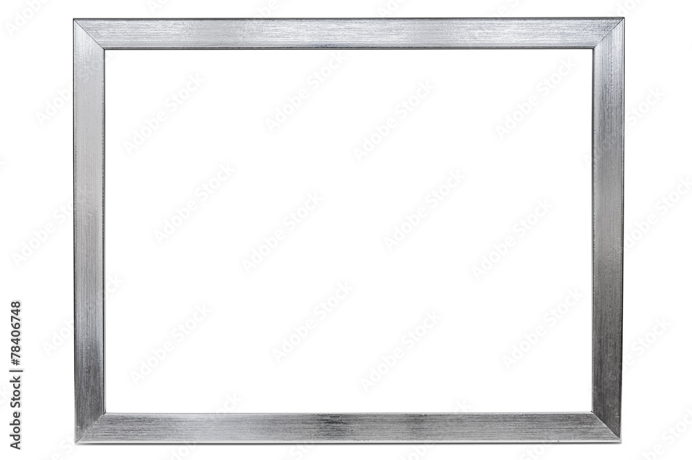 Aluminum empty photo frame on white background - obrazy, fototapety, plakaty 