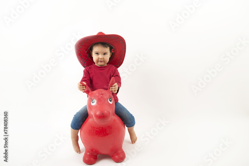 little red cowboy hat
