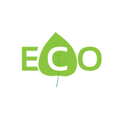 Poster - green leave eco flat icon vector symbol