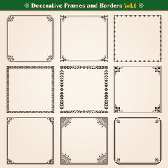 Canvas Print - decorative frames and borders set 6 vector