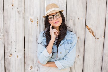 Poster - Pretty hipster smiling at camera