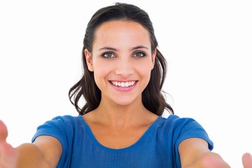 Poster - Pretty brunette smiling at camera
