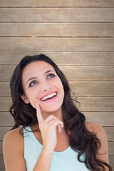 Poster - Composite image of pretty brunette getting an idea