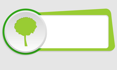 Leinwandbilder - green frame for text and tree symbol