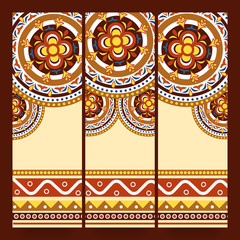 Wall Mural - Floral design decorated website banner set.
