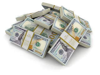 Poster - Pile of Dollars (clipping path included)