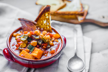 Wall Mural - Chili with grilled bread