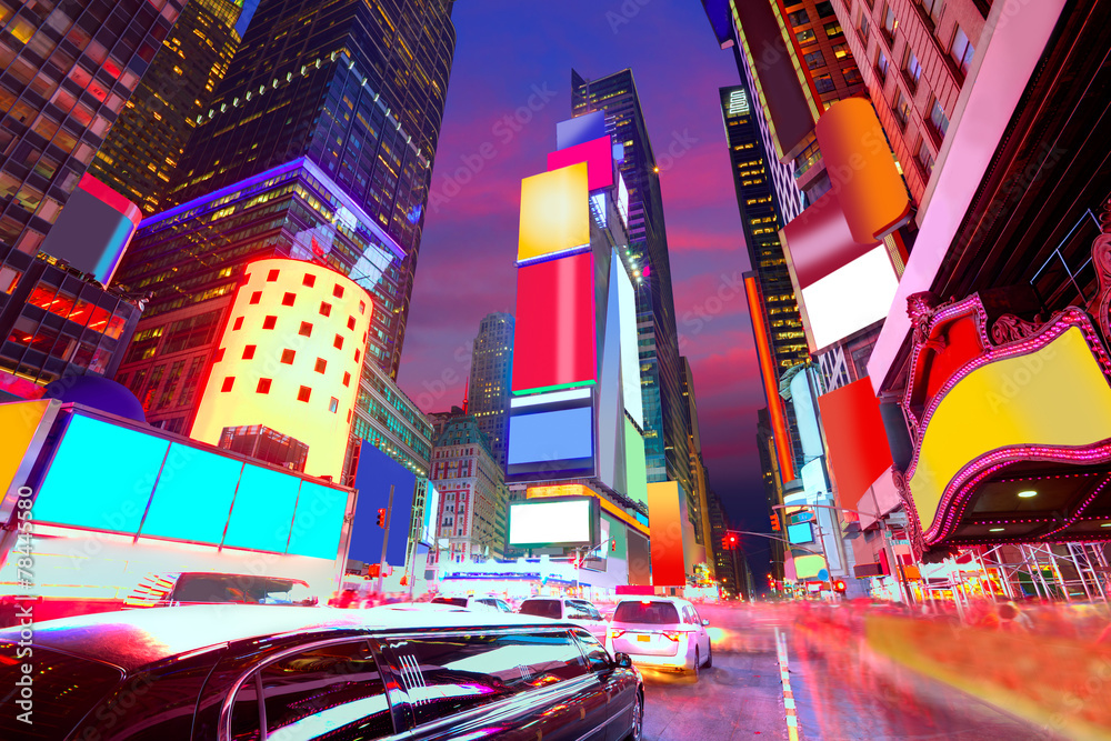 Times Square Manhattan New York deleted ads - obrazy, fototapety, plakaty 