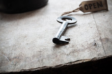 Old Key And Label Open