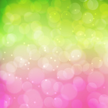 Spring Bokeh Background.  Green And Pink Colors.