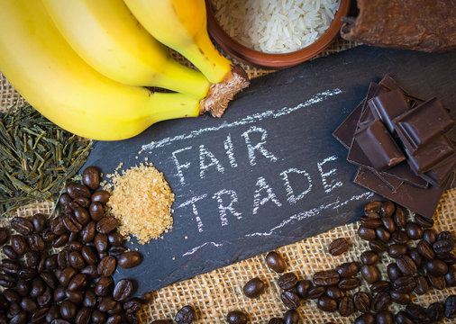 Fototapete - Fairer Handel mit Lebensmitteln