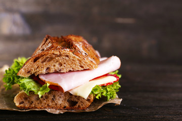 Sticker - Fresh and tasty sandwich with ham and vegetables