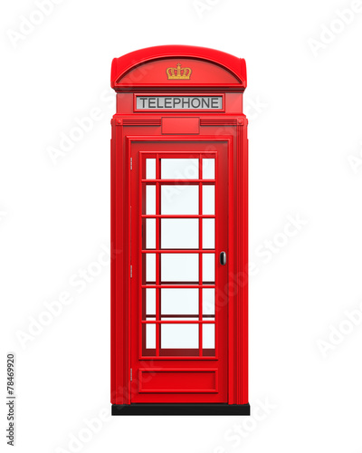 Naklejka - mata magnetyczna na lodówkę British Red Telephone Booth