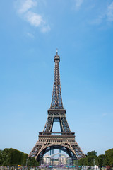 Eiffel tower on bright summer day