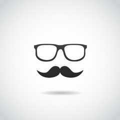 Wall Mural - hipster face. vector icon.