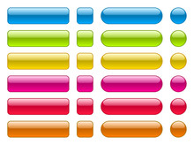 Collection Of Blank Colorful Buttons