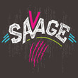 Savage t-shirt hand-lettering graphics