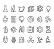 Trendy science icons on white. Vector elements