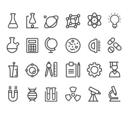 trendy science icons on white. vector elements