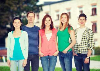 Wall Mural - group of smiling students standing