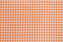 Orange Checkered Fabric Tablecloth
