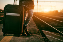 Traveler Woman With Train