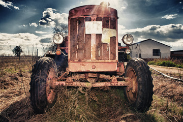 Naklejka pszenica traktor rolnictwo