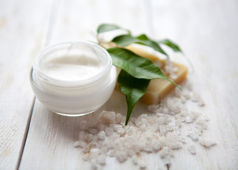 Face cream with  sea salt