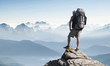 © biletskiyevgeniy.com - Tourist in mountain peak. Active life concept