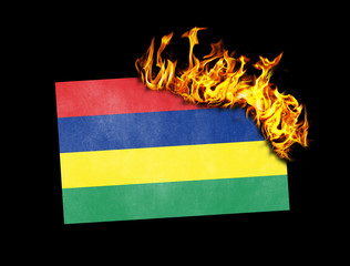 Flag burning - Mauritius