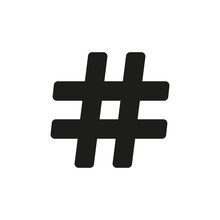 The Hash Icon. Hashtag Symbol. Flat