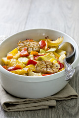 Canvas Print - roasted vegetables in a white dish