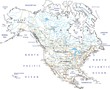 High detailed North America road map with labeling.