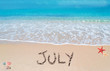 july on a tropical beach