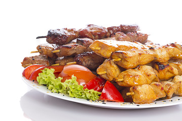 Kebab over white background