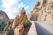 On the road, Les Calanches, UNESCO heritage, Corsica France