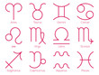 Astrological signs of the zodiac. Flat thin icon style vector