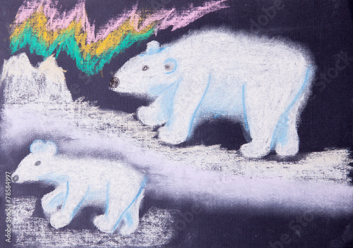 Naklejka dekoracyjna child picture of white bears