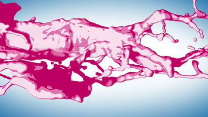 Sticker - Stylized Splashes of Pink Liquid 