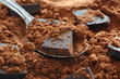 Organic raw cocoa powder with chocolate