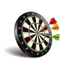 Darts Target Isolated On White Vector